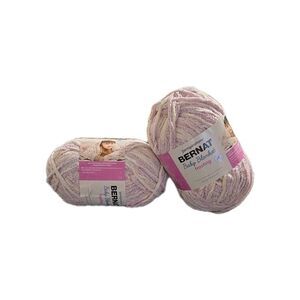 Lot 2 Bernat Baby Blanket Frosting Yarn - Super Bulky #6 300g 220yds - Berry‎